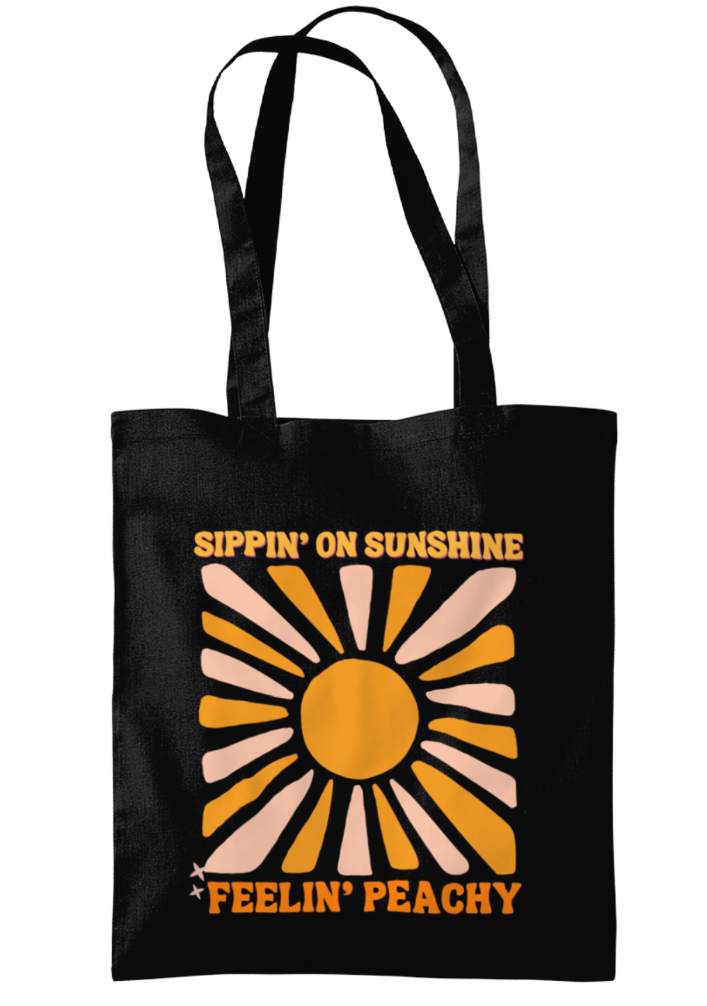 Peachy AF Sippin' on Sunshine Tote Bag – Canvas Material, Stylish and Practical
