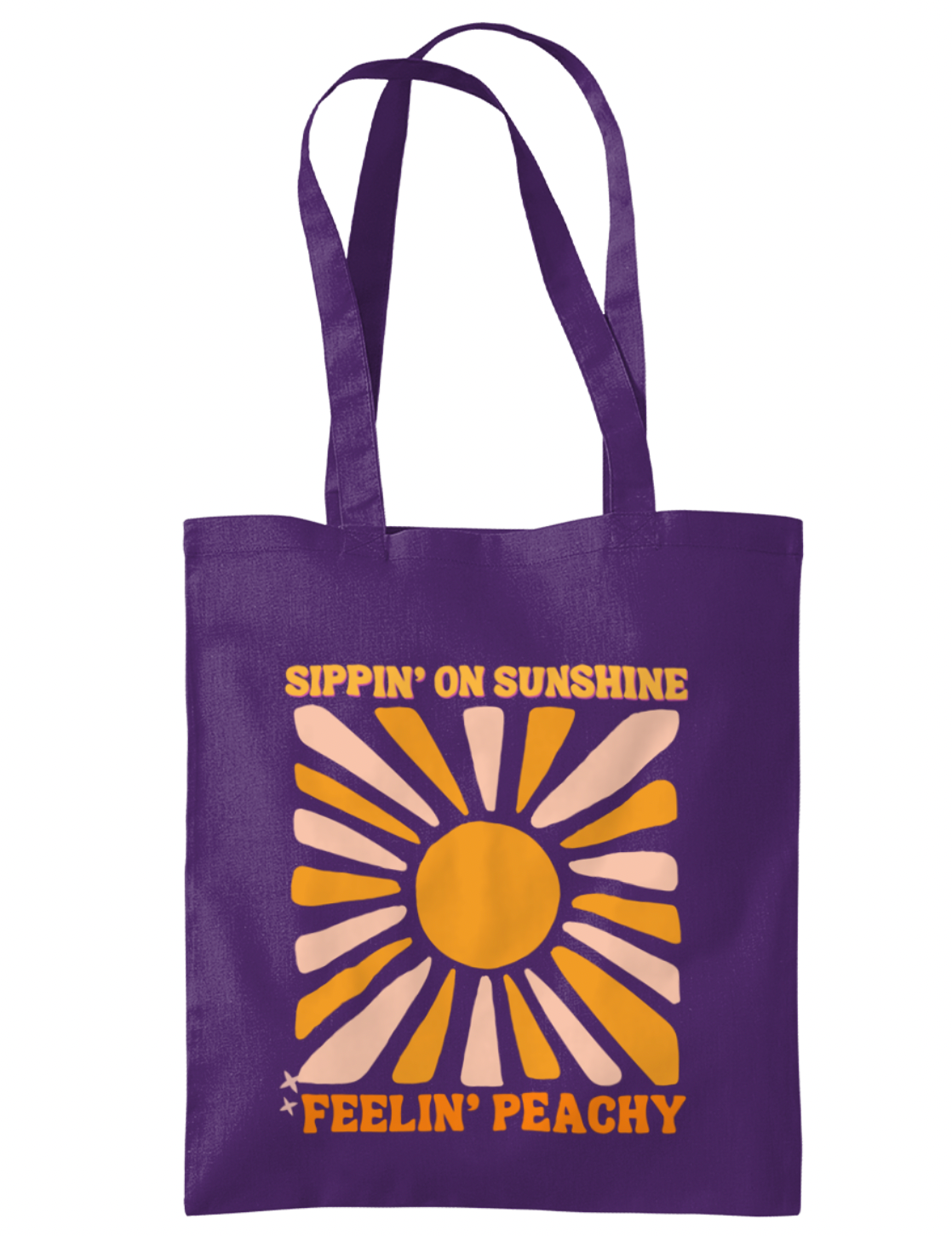 Peachy AF Sippin' on Sunshine Tote Bag – Canvas Material, Stylish and Practical