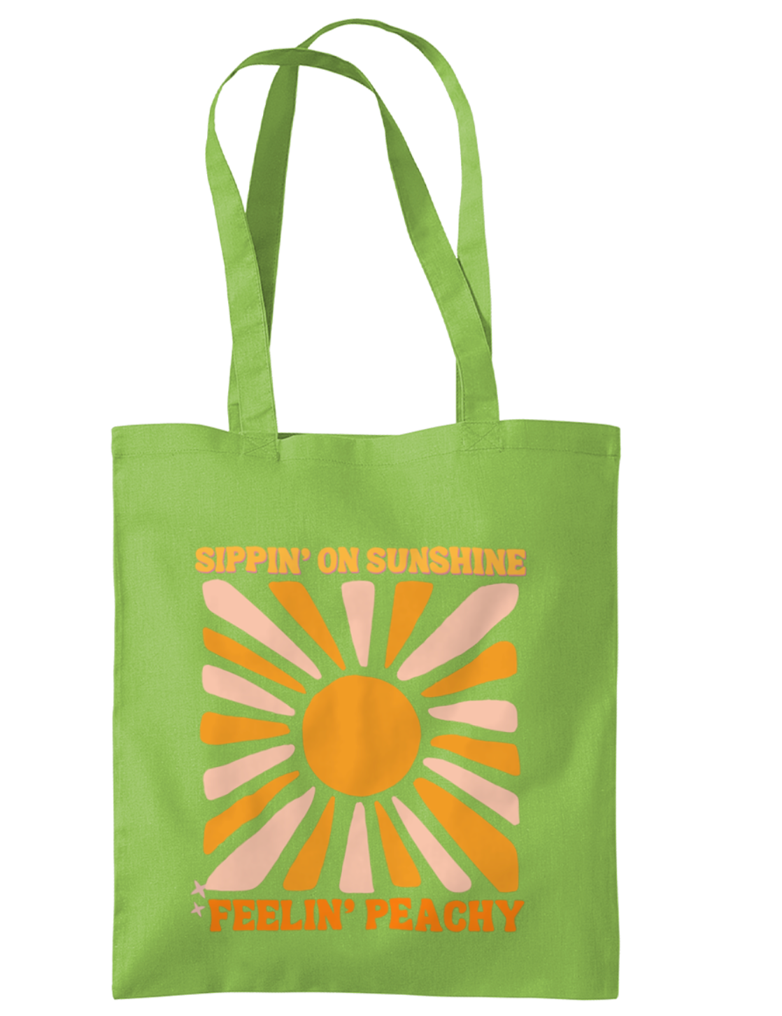 Peachy AF Sippin' on Sunshine Tote Bag – Canvas Material, Stylish and Practical