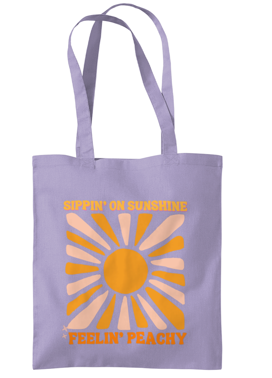 Peachy AF Sippin' on Sunshine Tote Bag – Canvas Material, Stylish and Practical