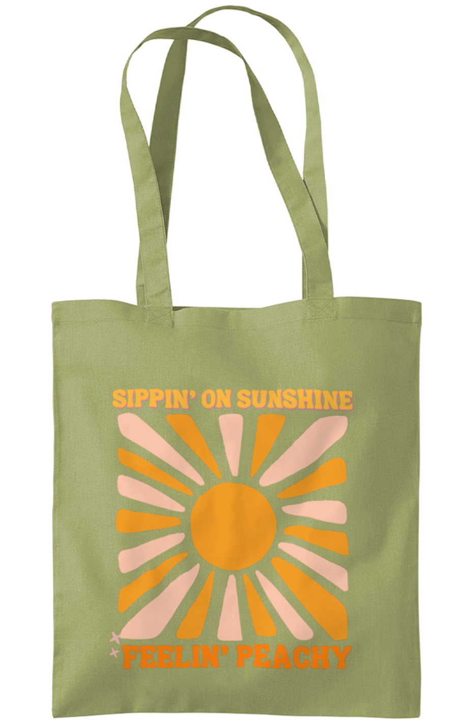 Peachy AF Sippin' on Sunshine Tote Bag – Canvas Material, Stylish and Practical