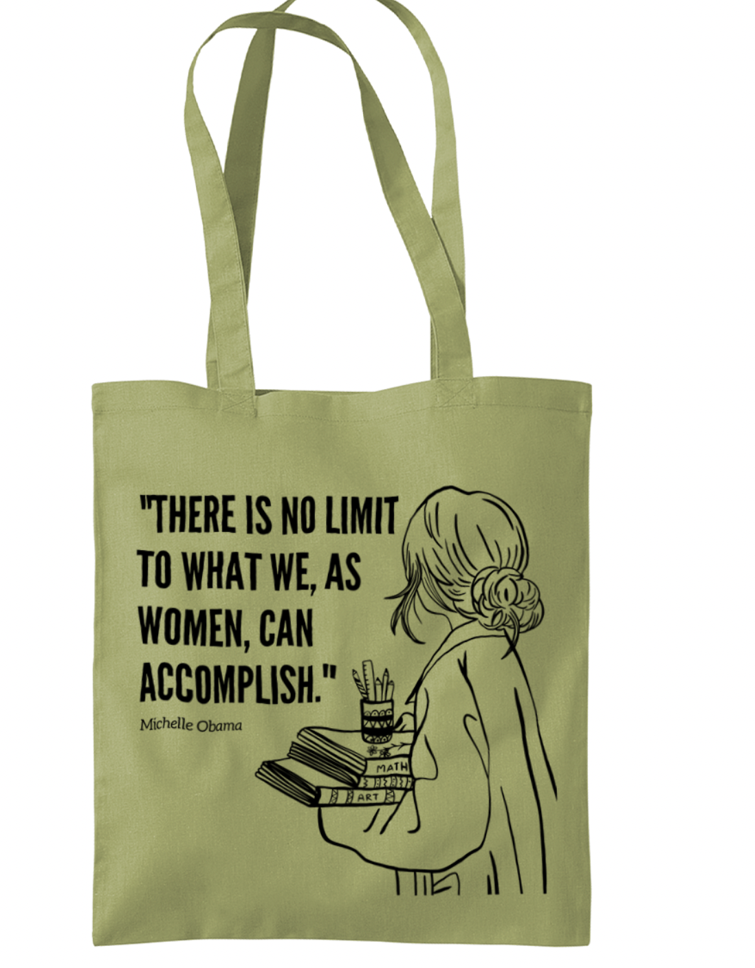 "There’s No Limit to What a Woman Can Achieve" Tote Bag – Empowering Quotes by incredinble women